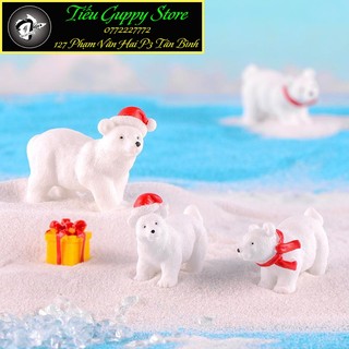 Phụ kiện tiểu cảnh - mô hình noel, giáng sinh, gấu bắc cực - tiểu cảnh trang trí