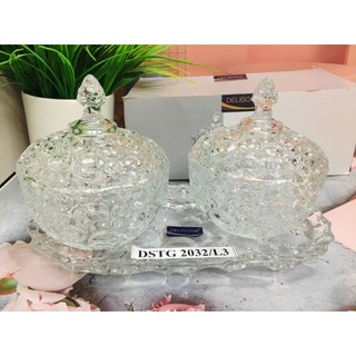 Set 2 hũ mứt bi kèm khay đựng mứt hàng đẹp , giá rẻ