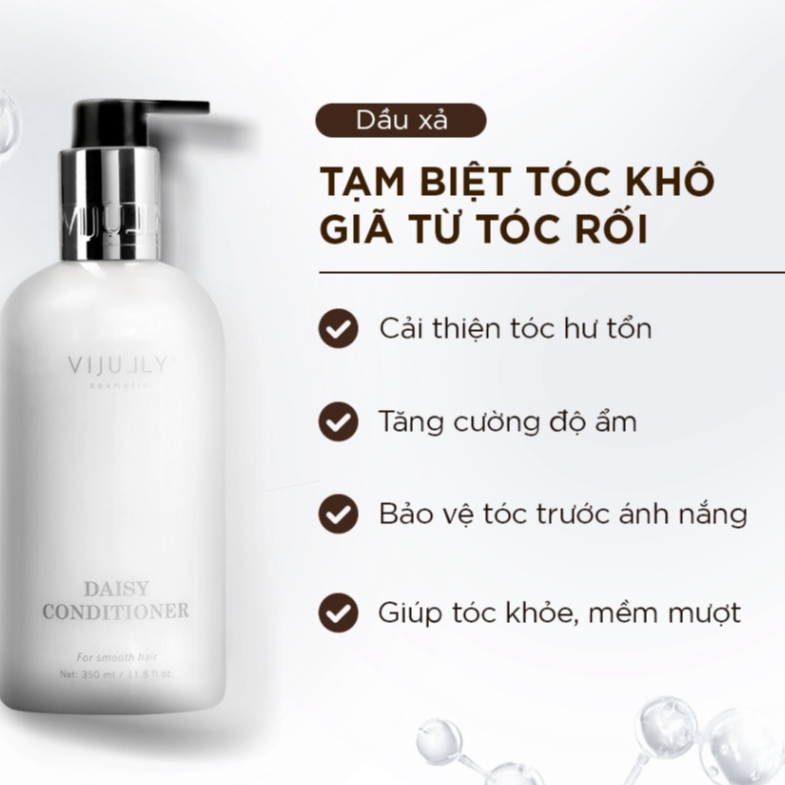 Dầu Xả Dừa Chính Hãng VIJULLY Hương Hoa Cúc Phục Hồi Tóc Giúp Tóc Mềm Mượt 350ML