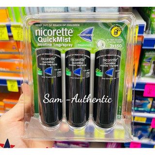 Combo 3 Chai xịt bỏ thuốc_lá Nicorette Quickmist Mỹ 150 lần xịt