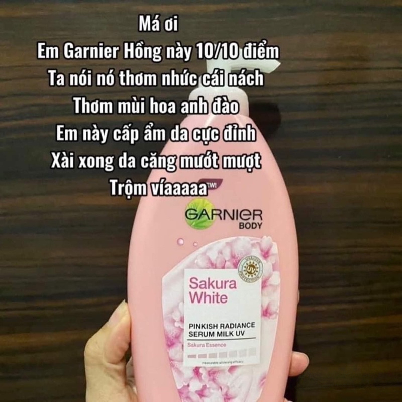 Sữa dưỡng thể toàn thân Garnier Body Lotion cấp ẩm dưỡng da chuyên sâu/Extra Bright/Bright Complete/Sakura Glow 400ml
