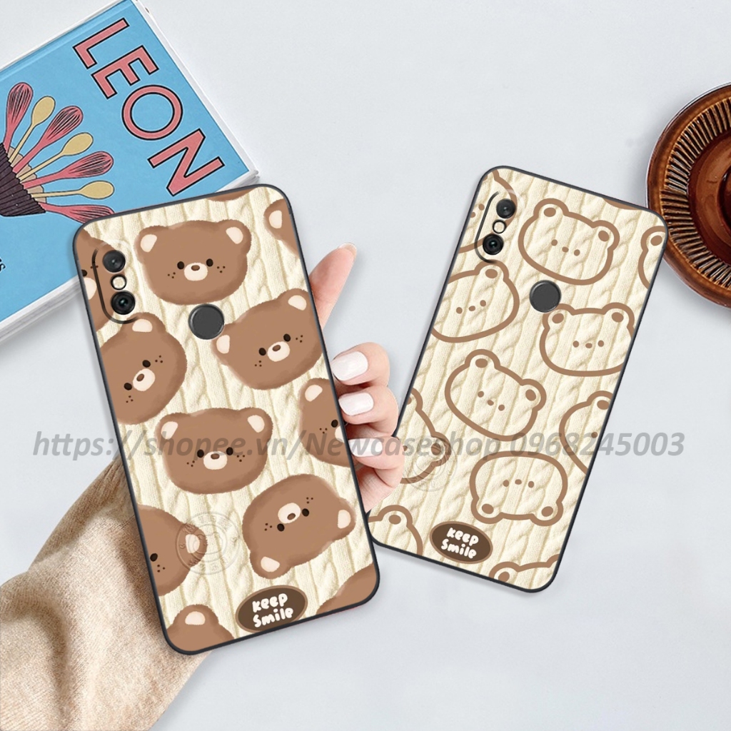 Ốp lưng Xiaomi Redmi Note 5-5 Pro / 6-6 Pro in hình họa tiết len Bear Cute
