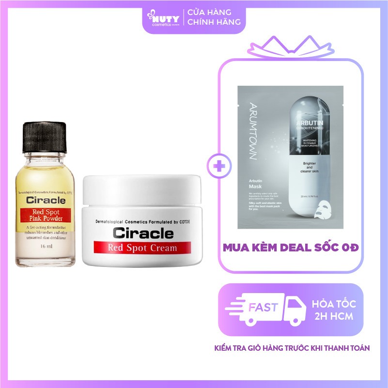 Kem Dưỡng Ngăn Ngừa Mụn Ciracle Red Spot Cream , Dung Dịch Chấm Mụn Red Spot Pink Powder