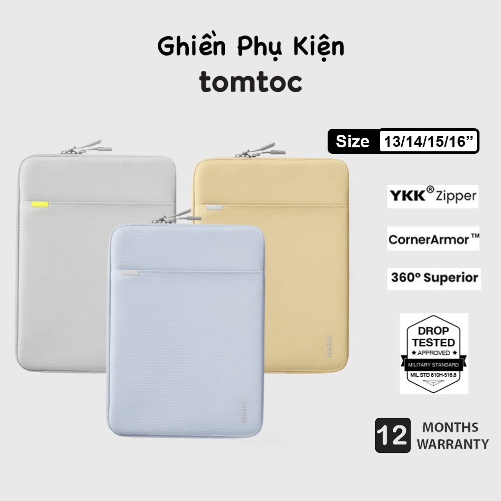 Túi Chống Sốc Tomtoc USA 360 Protective New Design Macbook Air/Pro M1-M2 13/14/15/16inch