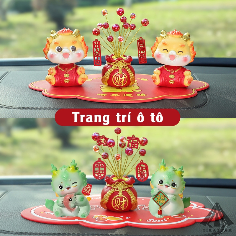 Rồng con năm mới, mô hình rồng đáng yêu trang trí tết, làm quà tặng, decor chất liệu đá thạch cao chắn chắn