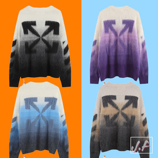 ✨ - áo len off white lông xù thời trang nam và nữ, áo knit sweater off-white arrows unisex
