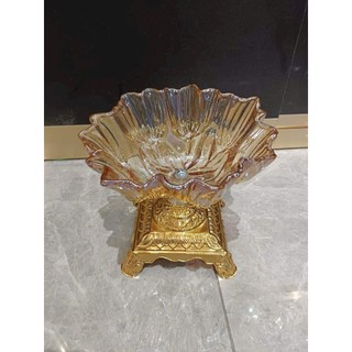 Khay mứt đựng hoa quả thuỷ tinh 2 tầng cao cấp