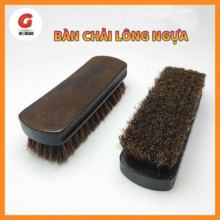 Bàn chải đánh giày lông ngựa bằng gỗ nguyên khối cao cấp