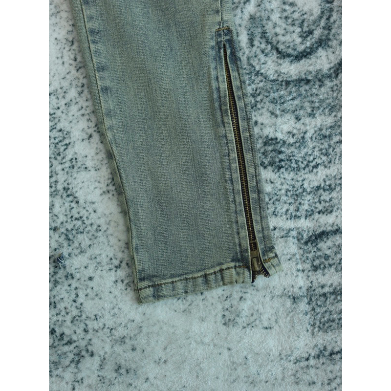 Quần jean nam streetwear cao cấp BEAR STREETWEAR,màu xanh vàng vintage wash,form slimfit,vải denim co giãn