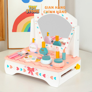 Bộ đồ chơi bàn trang điểm gấp gọn bằng gỗ cho bé toystore FUDAER foldable
