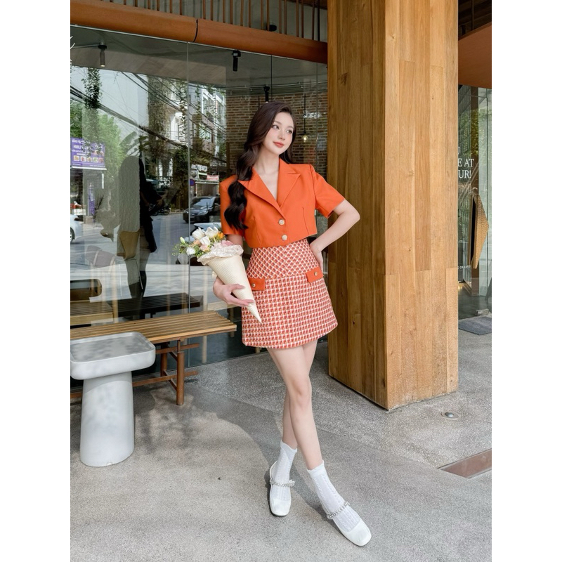 SÉT ÁO VEST + CHÂN VÁY CARO - C05278