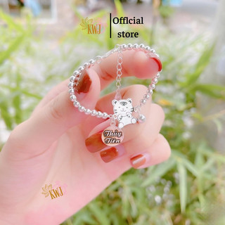 Vòng tay bi khắc tên cho bé., lắc tay bạc