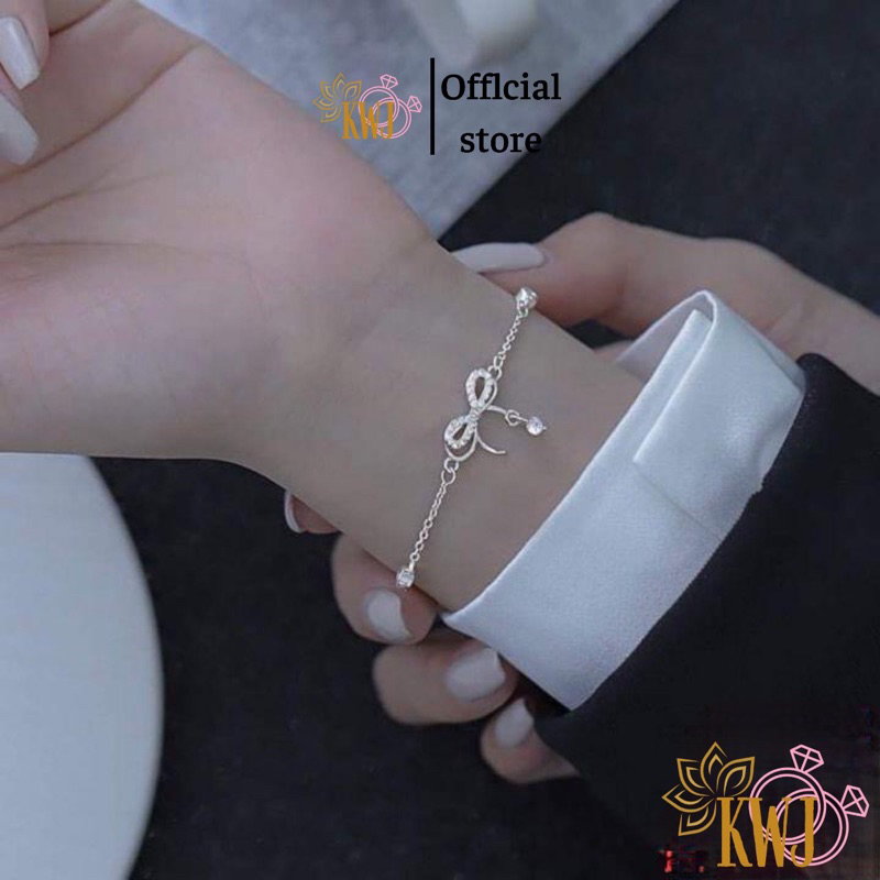 Lắc tay nữ bạc, lắc tay hình nơ, Bạc Xinh 92 gian hàng chính hàng , giá tận xưởng.