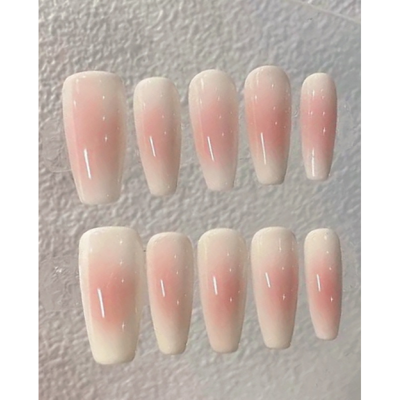 Nail box- Trắng sữa ombre lòng đào thạch hồng cam