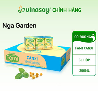 Thùng sữa đậu nành Fami Canxi Nguyên Vị (36 hộp x 200ml)