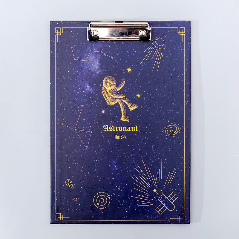 Bìa trình ký A4 đứng có kẹp Hình không gian vũ trụ - Kẹp giấy cao cấp cho học sinh, văn phòng B108
