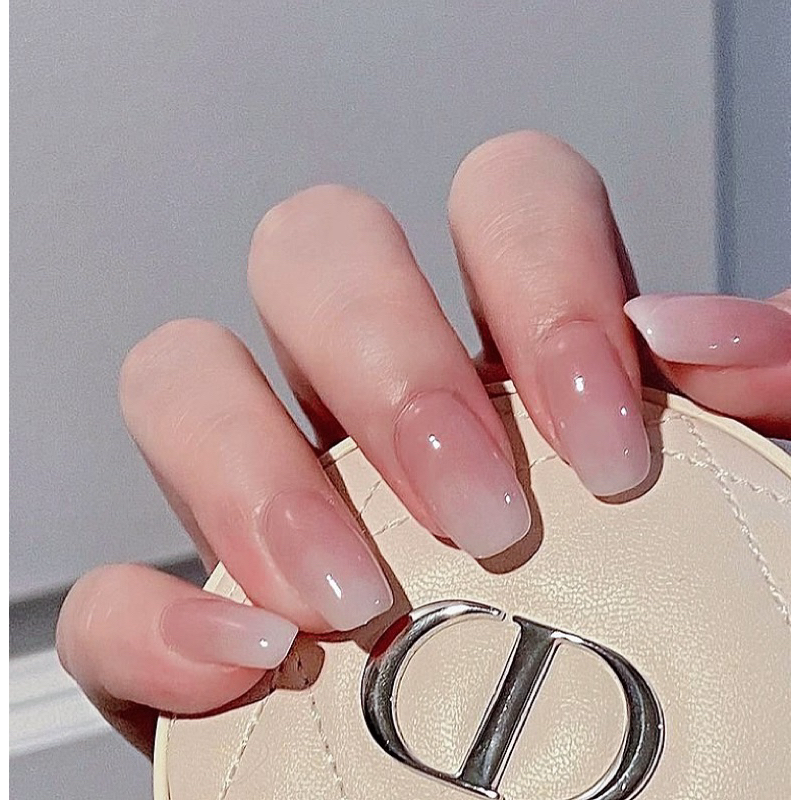 Nail box- Ombre thạch trắng và thạch hồng cam