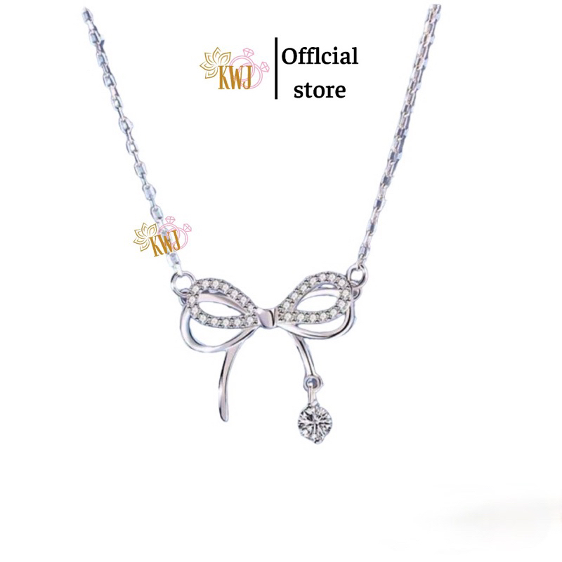 Dây chuyền Bạc hình nơ.Shop Bạc Xinh KWJ.