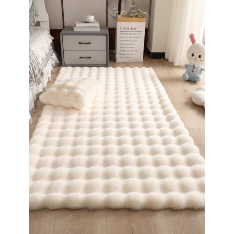 [Mã INBAU403 giảm 40K đơn 249K] Thảm trải sàn lông hồ ly IGUN BEDDING cao cấp hoạ tiết ô vuông dập nổi sang trọng