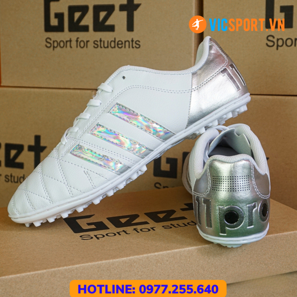 Giày Bóng Đá 3 Sọc 11 Pro GEET Chính Hãng Đế Trắng , Giày Đá Banh Sân Nhân Tạo - Vicsport