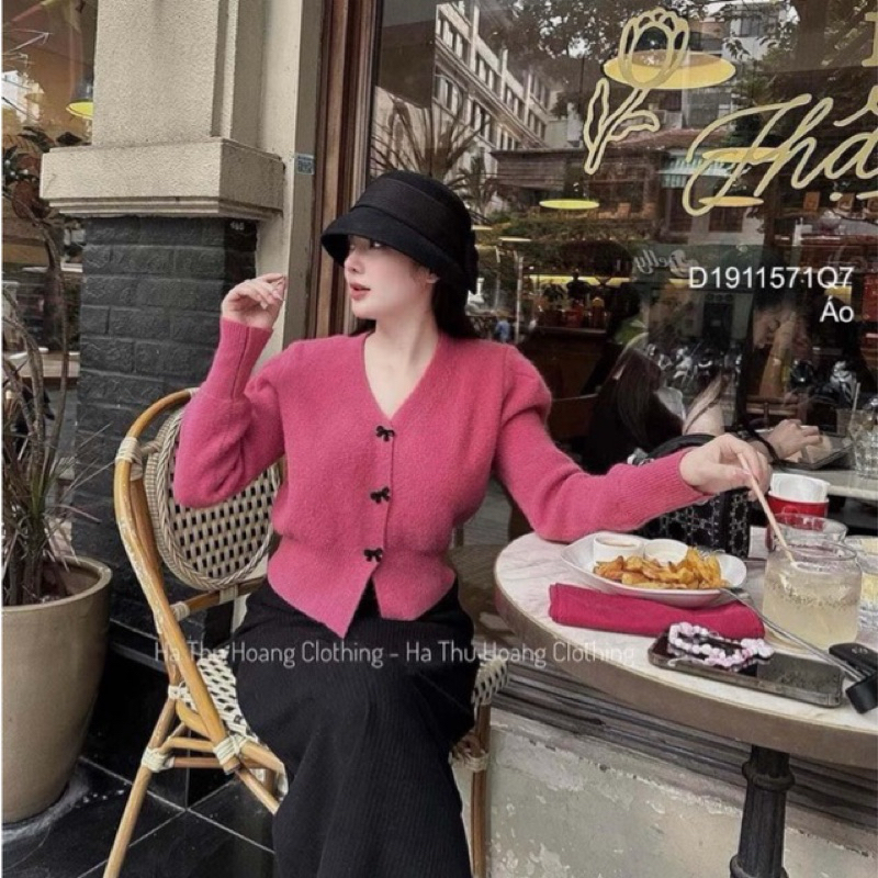 Áo Cadigan Len Khuy Nơ Kèm Tag X Siêu Hot