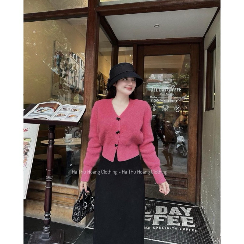 Áo Cadigan Len Khuy Nơ Kèm Tag X Siêu Hot