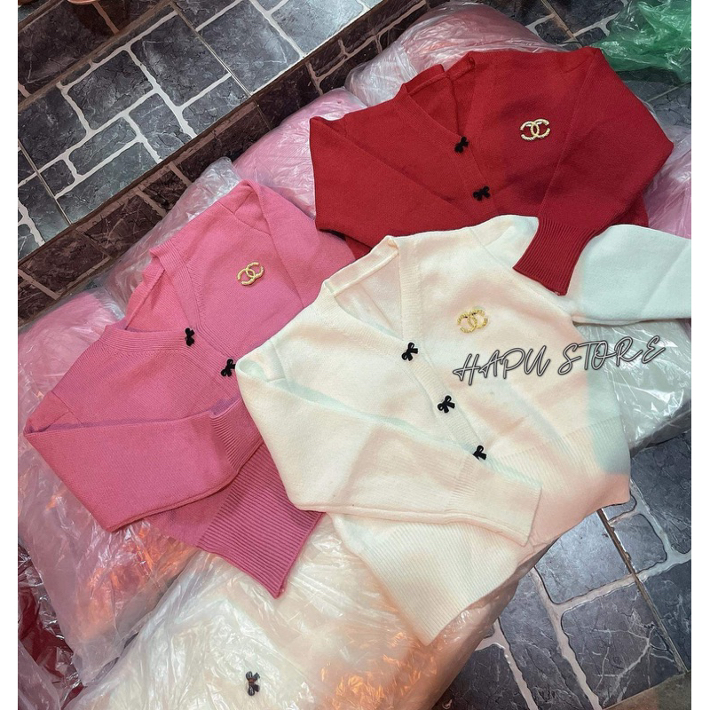 Áo Cadigan Len Khuy Nơ Kèm Tag X Siêu Hot