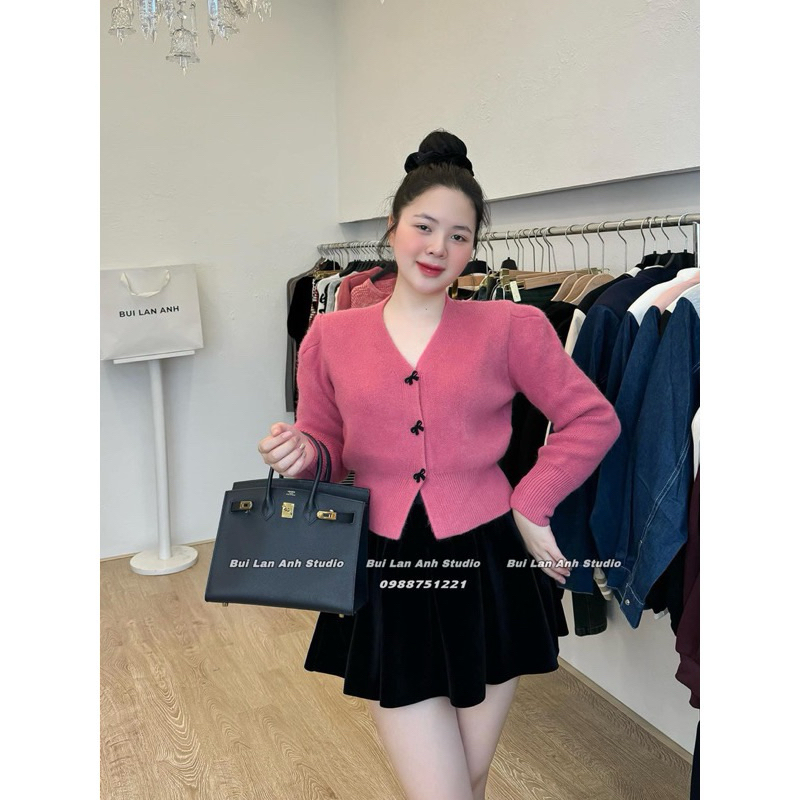 Áo Cadigan Len Khuy Nơ Kèm Tag X Siêu Hot