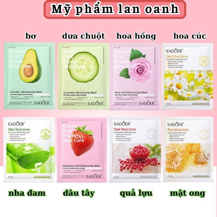 Mặt nạ giấy cấp ẩm dưỡng da Sadoer 25g chăm sóc da mịn màng trắng sáng