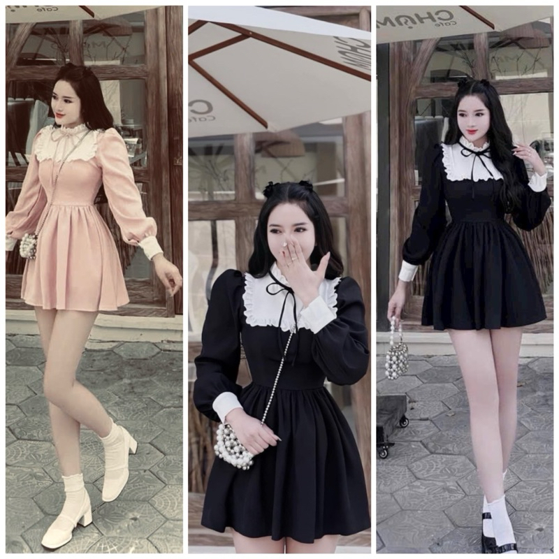 Đầm dự tiệc cổ kiểu chất nhung phong cách sang trọng quyến rũ