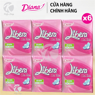 Bộ 6 Gói Băng Vệ Sinh Diana Libera Siêu Mỏng Có Cánh ( 8 Miếng )