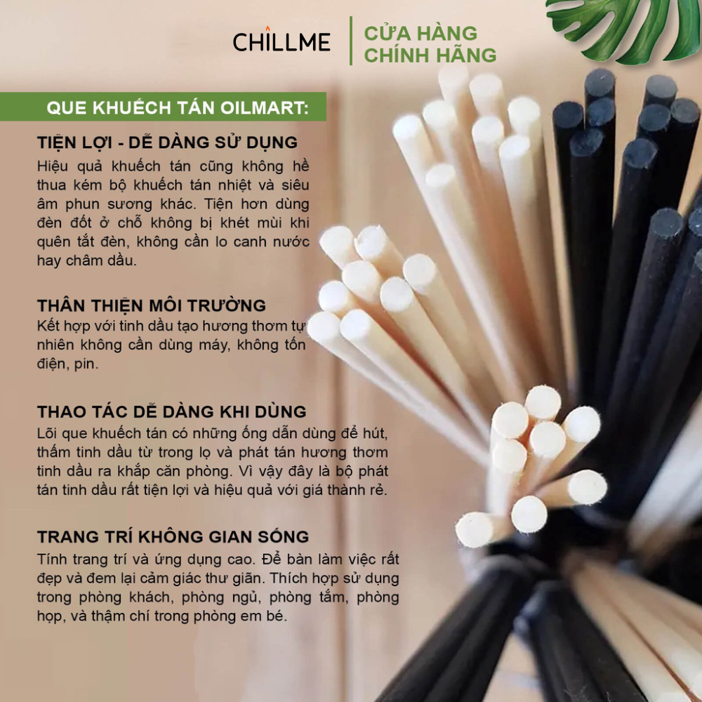 Que khuếch tán tỏa hương tinh dầu bông hoa Chillme tiện lợi và an toàn