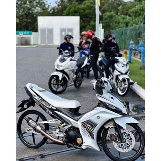 Tem chế exciter 135 chế xe trắng đen