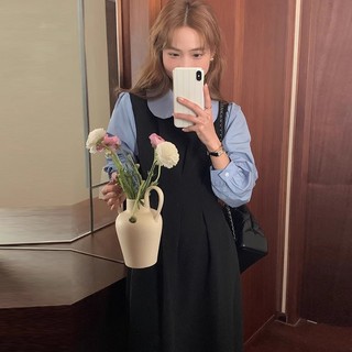 d41|đầm cổ sen búp bê sang trọng hai màu tương phản rộng bầu hàn quốc đi làm gd_order