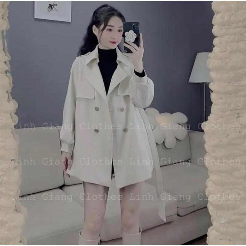 ÁO MĂNG TÔ TAY BỒNG CHẤT KAKI 2 LỚP