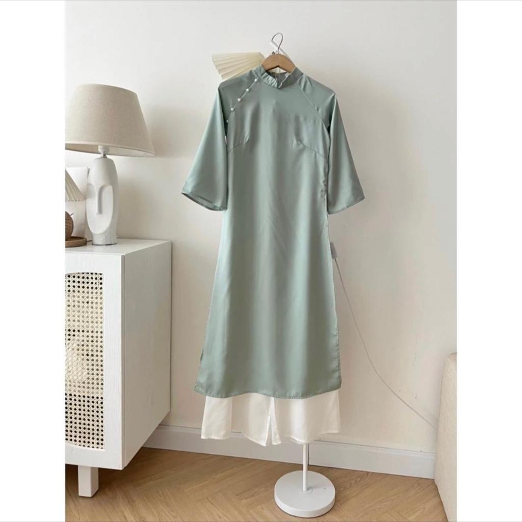 SET ÁO DÀI CÁCH TÂN KHUY NGỌC 4013306 Trần Hân Shop