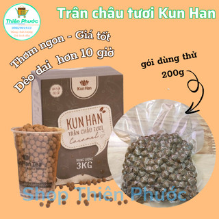Trân châu đen caramel Kun Han- gói dùng thử 200g, hút chân không cẩn thận
