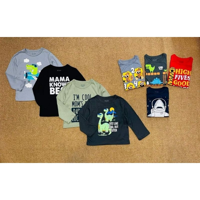 Áo Thun Dài Tay Cho Bé Trai và Bé Gái In Hình Dễ Thương