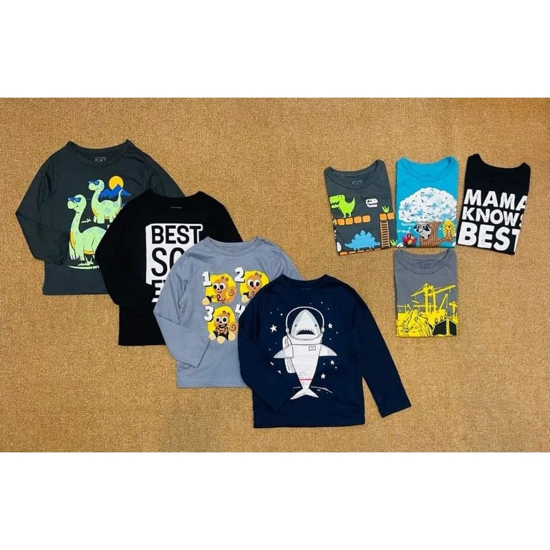 Áo Thun Dài Tay Cho Bé Trai và Bé Gái In Hình Dễ Thương