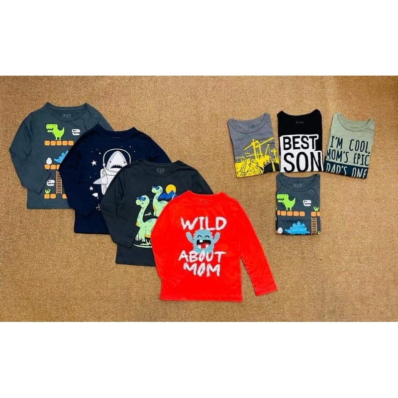 Áo Thun Dài Tay Cho Bé Trai và Bé Gái In Hình Dễ Thương