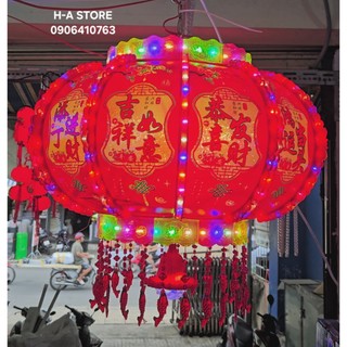 Lồng đèn điện 3D trang trí tết xoay 360 chữ Hoa 4 tấc / 5 tấc / 6 tấc
