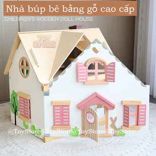 Đồ chơi nhà búp bê gỗ 2 tầng bằng gỗ cao cấp cho bé toystore FUDAER