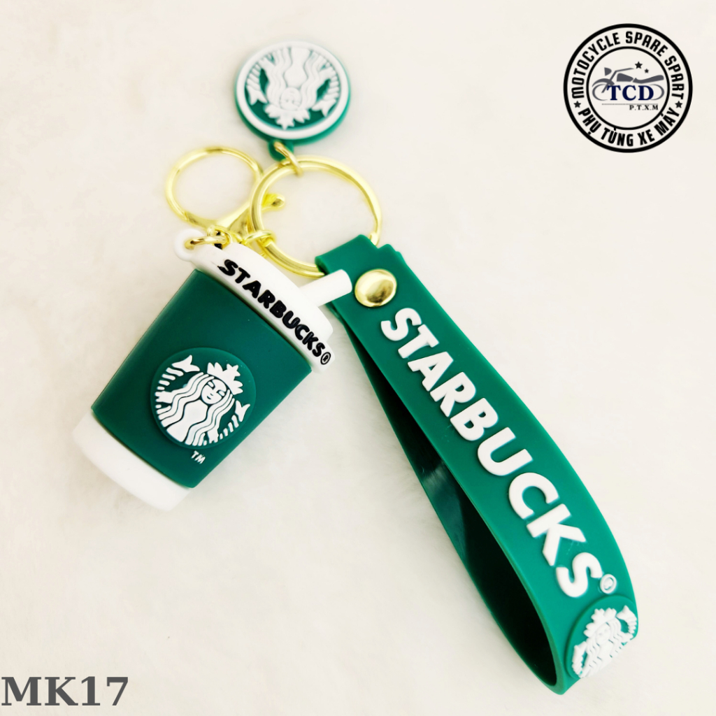 Móc khóa Ly Starbucks dễ thương treo xe máy, móc chìa khóa xe máy, ô tô, treo balo túi xách tiện dụng MK17