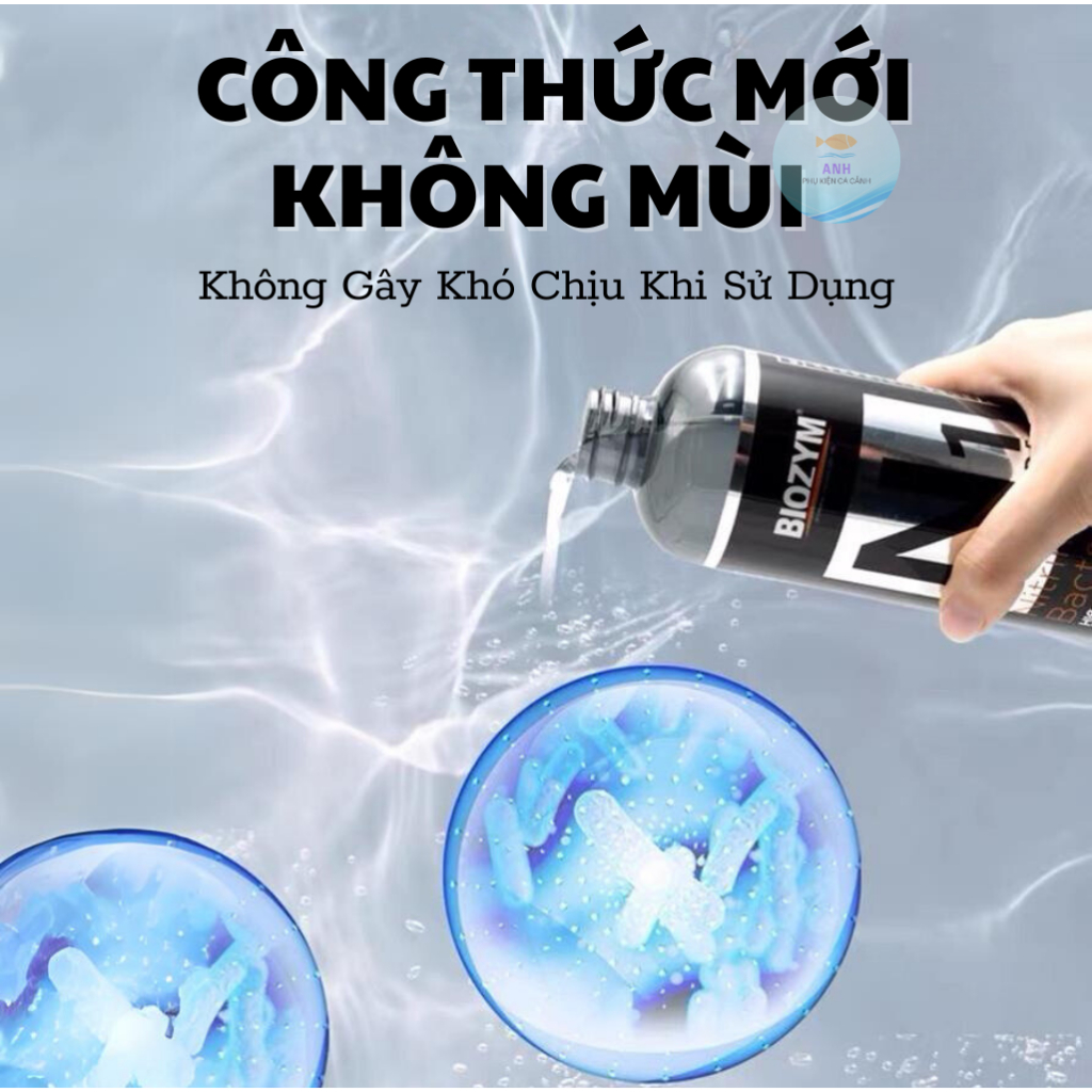 Men vi sinh Biozym N1 - 500ml - Khử độc và phân hủy chất hữu cơ cho hồ cá thủy sinh