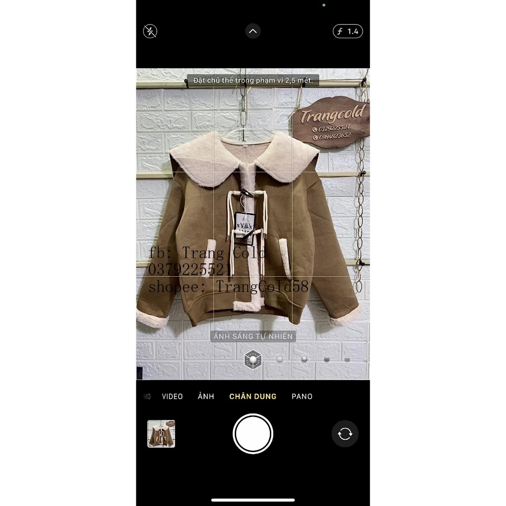 Áo khoác da lộn cổ sen lót lông hàng QC đẹp