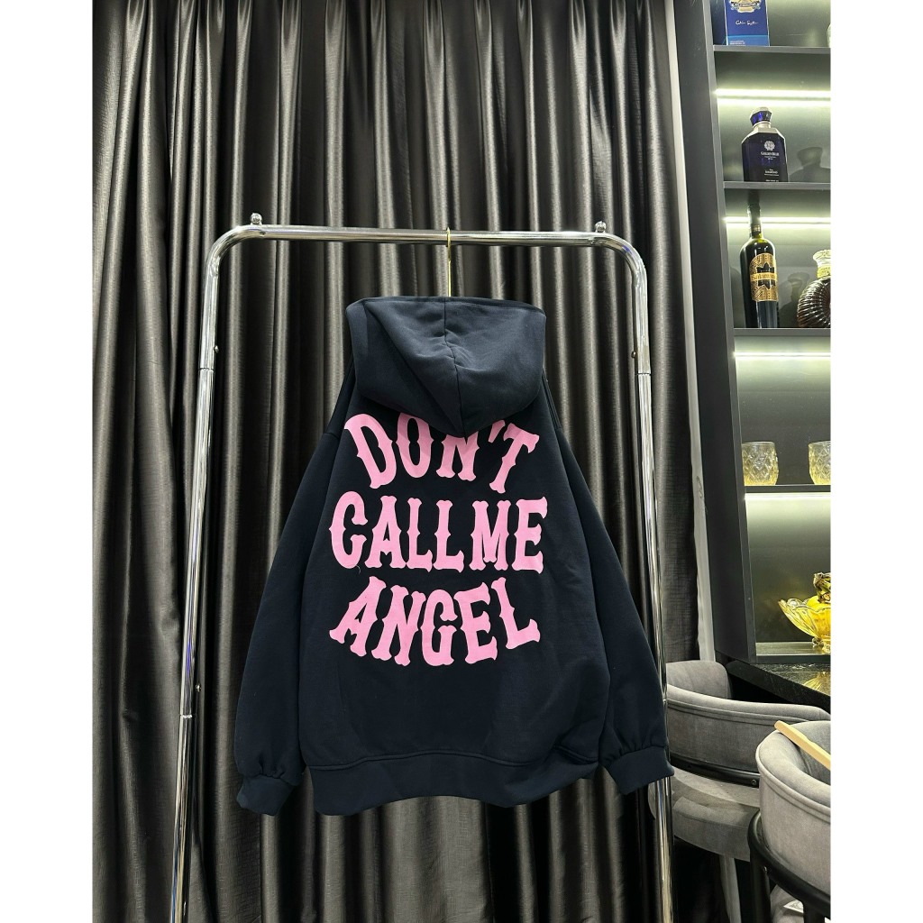 Áo Khoác Nữ, Áo Khoác Chất Nỉ Ngoại In Chữ DON'T CALL ME Hồng Kèm Mũ 2 Lớp Siêu Xinh