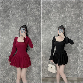 Đầm Xoè Tay Loe Kèm Quần