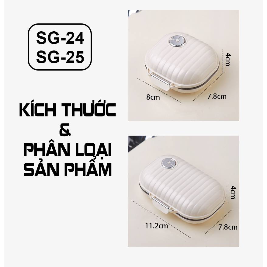 Hộp đựng thuốc, trang sức mini cao cấp chia ngăn ngày trong tuần, chống ẩm chống nước mang theo hàng ngày