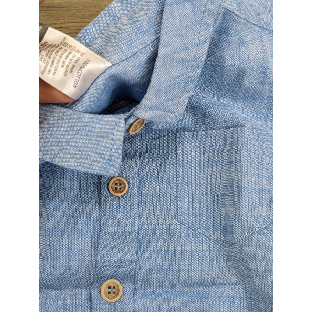 Áo sơ mi xanh bâu đức 3/4y