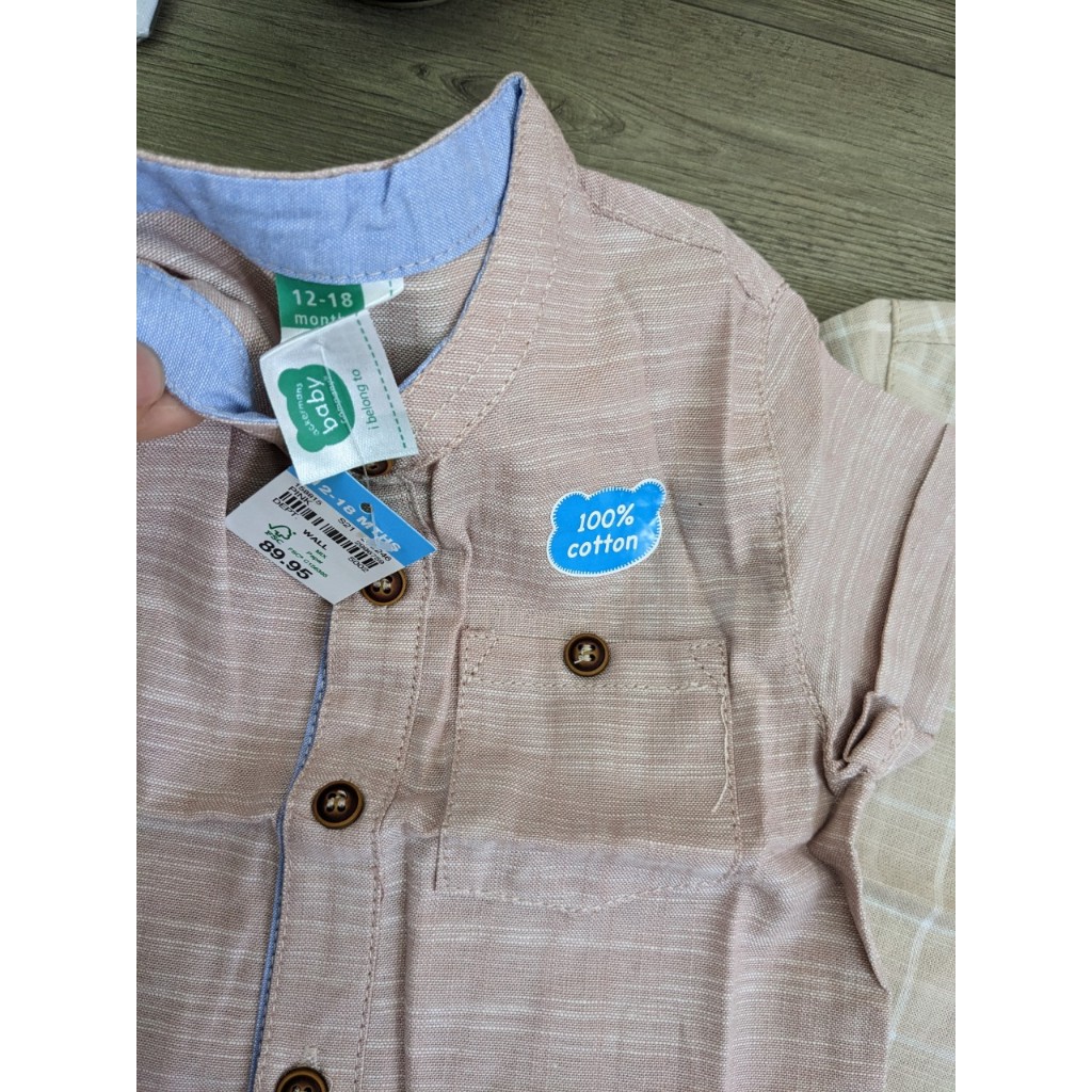 Áo sơ mi bé trai linen dư xịn